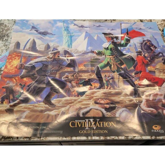Civilization IV 4 GOLD Edition with Manual & Instruction Poster Sid Meier TESTED - Picture 4 of 12